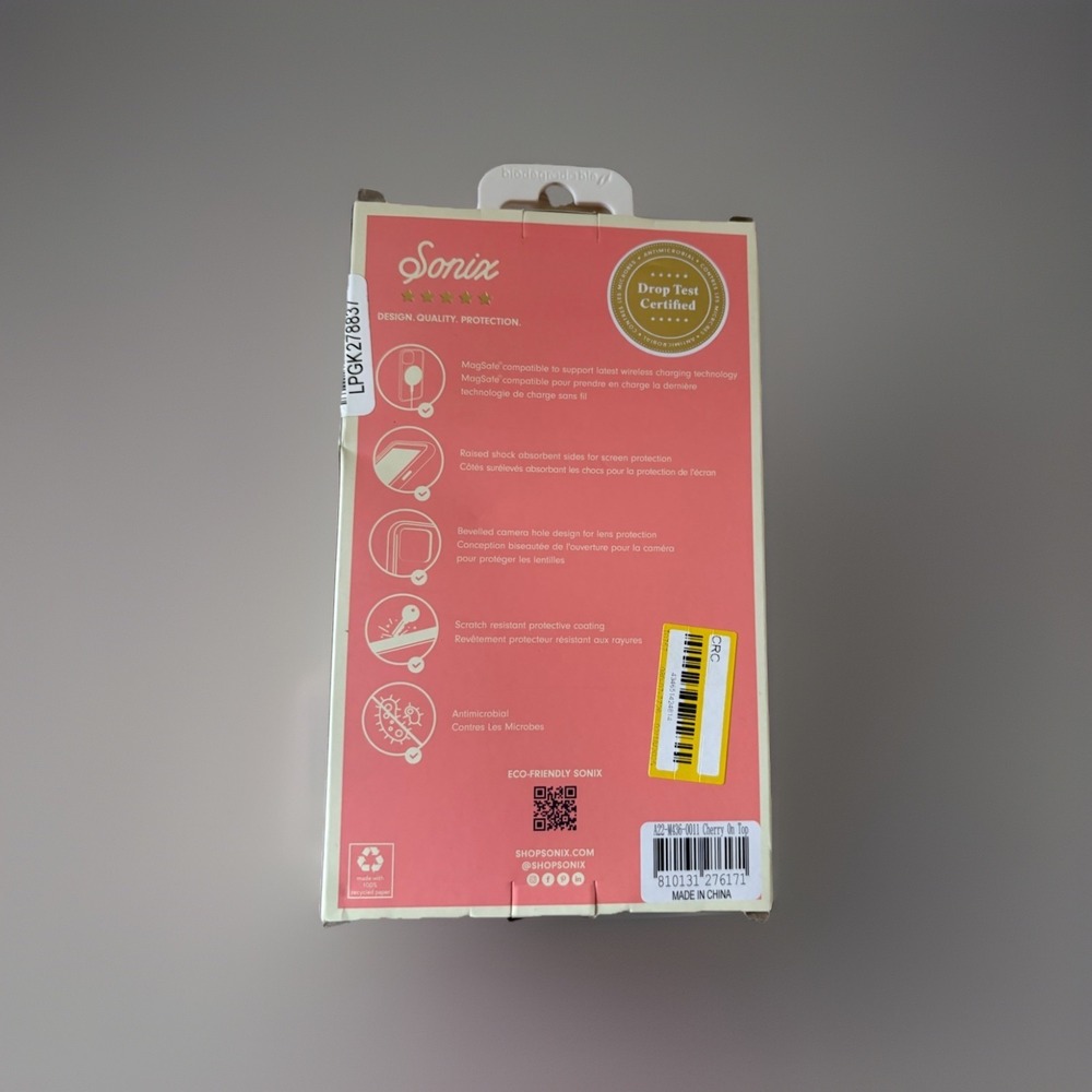 NIB Sonix Apple iPhone 16 Phone Case with MagSafe Compatible Clear/Cherry On Top - Picture 2 of 2